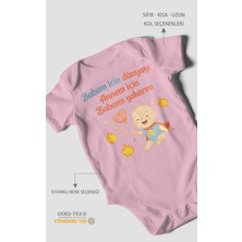 Morivo Kids Babaya ve Anneye Özel Kısa Kollu Bebek Body %100 Pamuk