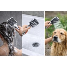 Enyaza Home Pizza Modeli Duş Başlığı Seti Sert Plastik 150 cm Paslanmaz Çelik Hortumlu Yüksek Basınçlı El Duşu Başlığı Banyo Duş Spreyi Kolay Montaj Evrensel Uyum