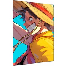 Charmbi Luffy One Piece Metal Poster Tablo – Parlak Yüzey Canlı Baskı Modern Duvar Dekoru Gamer Anime