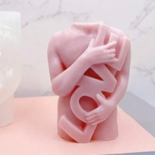 Karakız Dekoratif Love Heykel  Silikon Kalıp 9,7x3,8 Cm