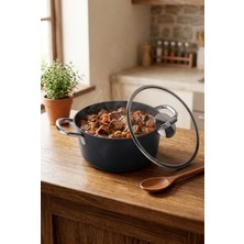 Bernardo Prime Stone Derin Tencere Siyah 24CM