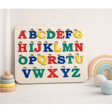 Çakra Ahşap Ingilizce Alfabe Puzzle Seti -Eğitici Set-Doğal Ahşap