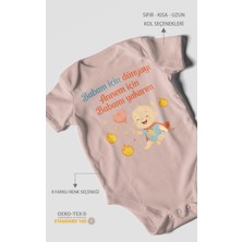 Morivo Kids Babaya ve Anneye Özel Kısa Kollu Bebek Body %100 Pamuk