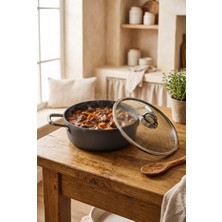 Bernardo Prime Stone Basık Tencere Siyah 24CM