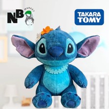 NB Market Kolyeli Mavi Stitch Peluş Oyuncak 50CM Stich Oyuncak Peluş Yumuş Ayıcık