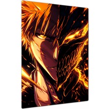 Charmbi Hollow Ichigo Bleach Metal Poster Tablo – Parlak Yüzey Canlı Baskı Modern Duvar Dekoru Gamer Anime