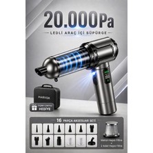 Harvox 20000PA LED Işıklı Güçlü Vakum Araç Süpürgesi Taşınabilir Çantalı Bataryalı Üflemeli Süpürge