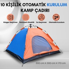 Özbience 10 Kişilik Otomatik Kamp Çadırı, Hızlı ve Kolay Kurulum, Geniş Alan