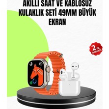 Kesgin Market® Watch 9 Max Akıllı Saat Seti 2 Kordonlu Kablosuz Kulaklık Hediyeli Teknokesgin