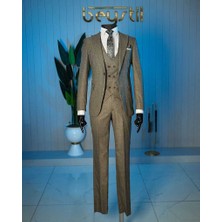 Beystil Sivri Yaka Kahverengi Takım Elbise Aysberg - Slim Fit