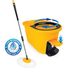 Sgs 4221 Tripton Pedallı Mikrofiber 360° Döner Başlıklı Mop ve Kova Paspas Temizlik Seti