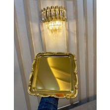 Nazan Home 6 Adet Gül Şerit Gold Döküm Tepsi