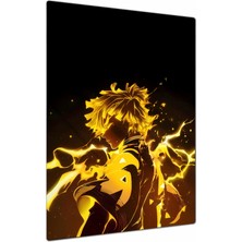 Charmbi Demon Slayer Zenitsu Dekoratif Metal Poster Tablo – Canlı Renk Parlak Yüzey Modern Oda Duvar Dekoru