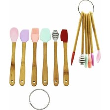 Enyaza Home Mini Ahşap Saplı Silikon Mutfak Seti, 6 Parça