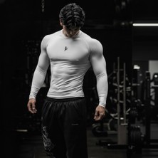 Fightron Erkek Compression Uzun Kollu Spor Tişört Slim Fit Fitness Gym Antrenman Üstü