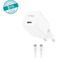 Ttec Smartcharger Gan 20W Pd Seyahat Hızlı Şarj Aleti + Usb-C - Usb-C 60W Kablo