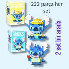 NB Market Stitch 2li Set Mikro Yapı Blokları Karakter Yapım Oyuncak Seti Stich Bricks