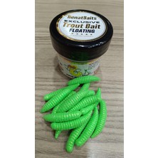 Renat Carp Renat Trout Bait Sarımsak Kokulu Silikon Kurtçuk Alabalık Yemi 15 Pcs - Yeşil