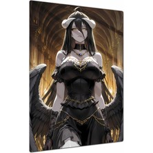 Charmbi Albedo Overlord Metal Poster Gamer Anime Film Tablosu – Parlak Baskı Modern Duvar Dekorasyonu