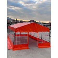 Özbience 4x6 Kış Bahçesi, Kırmızı, Şık ve Dayanıklı, Bahçe ve Teras Kullanımı