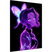 Charmbi Demon Slayer Kocho Metal Poster Tablo – Parlak Yüzey Canlı Baskı Modern Duvar Dekoru Gamer Anime