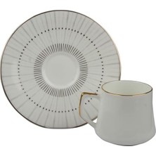 Enyaza Home Evaliza Direction Lines 6 Kişilik Kahve Fincan Takımı 80 ml