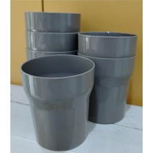 Abnturk 6 Adet Kamp Piknik Bardağı Sert Plastik Gri Piknik Bardağı