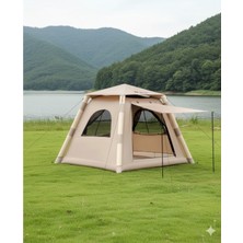 Özbience 6 Kişilik 4 Mevsim Şişme Çadır, Pompalı, 220X220, Kolay Kurulum