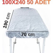 Tek Kullanımlık Yeni Nesil Lastikli Beyaz Sedye Örtüsü 50'li 100X240