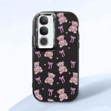Ucuc Vivo Y19S 4G/Y19S Pro Uyumlu Darbe Emici Kamera Korumalı Siyah Silikon Özel Baskı Desenli Kılıf