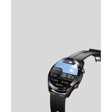 TeknoKesgin Kesgin Market® Akıllı Saat Amoled Ekran Metal ve Deri Kordonlu Uyku ve Sağlık Takibi Titreşim