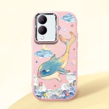 Ucuc Vivo Y28 4g Uyumlu Darbe Emici Kamera Korumalı Pembe Silikon Özel Baskı Desenli Kılıf