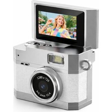Beemen Mini Retro Dijital Kamera 180° Döner Ekran 720P Video Fotoğraf Type-C Şarj Kolye ve Anhtarlık