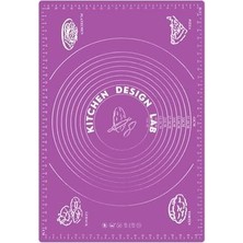 Enyaza Home 2'li Set Mor 45X65 cm Silikon Hamur Açma Matı ve Gri Yanmaz Mutfak Fırın Eldiveni