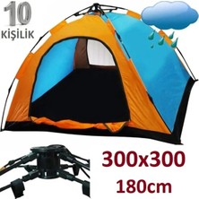 Özbience 10 Kişilik Otomatik Kamp Çadırı, Kolay Kurulum, Sineklikli, 300X300X170 cm