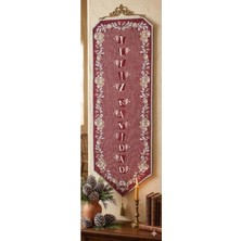 Believe Geyikli Noel Baba Simli Jakarlı Dokuma Goblen Dekoratif Askılı Püsküllü Pano Tablo 30*90