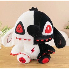 NB Market Gost Stitch Peluş Oyuncak Kırmızı Gözlü Siyah Beyaz Stich Peluş 20CM