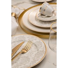 Enyaza Home Kütahya Porselen Bone Kalipso 68 Parça 12 Kişilik Yemek Takımı, Damask