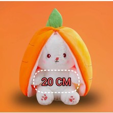 NB Market Fermuarlı Havuç Tavşan Peluş Oyuncak 20CM Tüylü Tavşan Hediyelik Yumoş Arkadaş