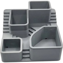 Kesgin Market® Kaktüs Saksı Seti Gri Teknokesgin