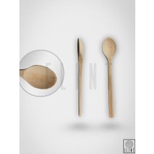 Enyaza Home Gürgen Ağacı El Yapımı Tahta Ahşap Kaşık Orta Mutfak Yemek Kaşığı 20 cm