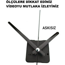 Cnr Shop Saat Mekanizması 18 mm Şaft Boyu Duvar Saat Mekanizma Sessiz Çalışır Akrep-Yelkovan-Saniye-(Askısız)