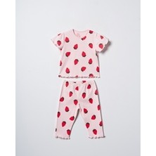 Hafy Baby Çilek Desenli, Kısa Kollu, Kız Bebek/ Çocuk Pijama Takımı