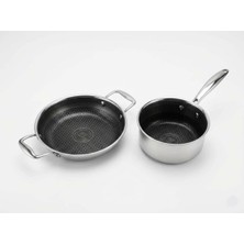 Mehtap Profesyonel Hibrit Paslanmaz Çelik Sahan Kaçerola Seti , 3x Seramik Kaplama 20 Sahan - 16 Kaçerola