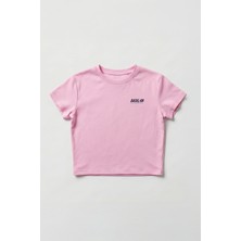 Backlain Mod Style Kadın Crop Tişört Kadın Hibiskus Çiçek Baskılı Yumuşak Kumaş