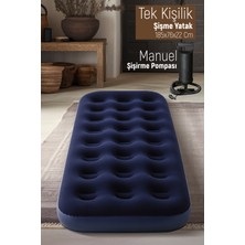 Özbience Konforlu Tek Kişilik Şişme Yatak 185X76X22 cm ve Pompa Hediyeli