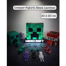 3DcraftTR 3D Crafttr Minecraft Creeper Figürlü Işıklı Masa Lambası 20 cm - USB Açma Kapama Tuşlu Oyuncu Odası Dekorasyonu