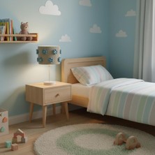 Elizim Home Lighting Makrome Mavi Papatyalı Abajur