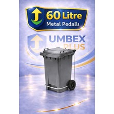 PremiumPort Dayanıklı 60 Litre Plastik Pedallı Çöp Konteyneri, Pratik ve Temiz Kullanım