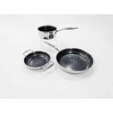 Mehtap Profesyonel Hibrit Paslanmaz Çelik Tava Sahan Kaçerola Seti , 3x Seramik Kaplama 16 Kaçerola -24 Tava-20 Sahan